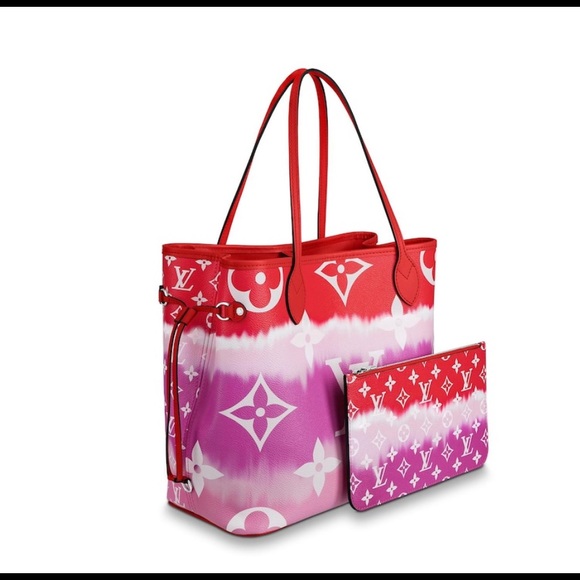 NWT Authentic LV Escale Neverfull MM Rouge - Picture 4 of 6